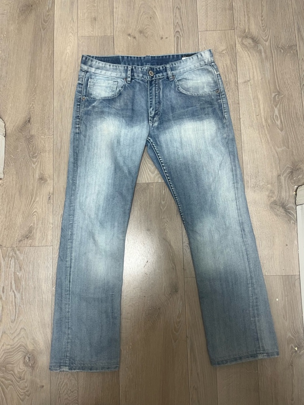 Buffalo David Bitton Men's Light Blue Washed Straight Jeans